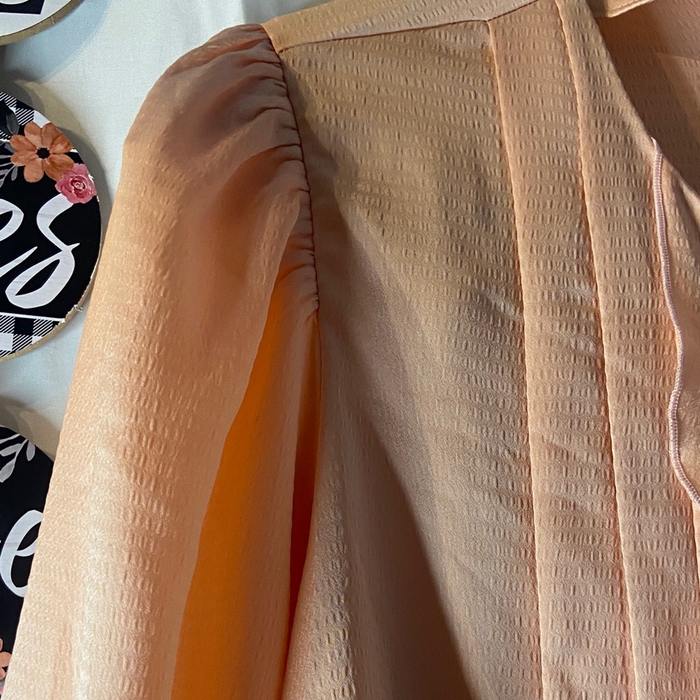 Express Peach Ruffle Blouse - Picture 5 of 6